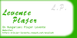 levente plajer business card